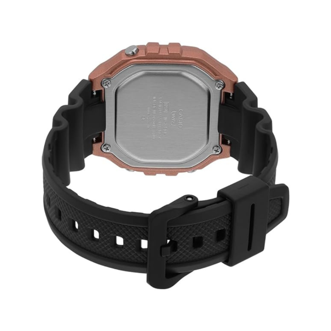 Casio W-218HM-5BVDF D375 | Youth Unisex Quartz Black Dial Digital Resin Watch