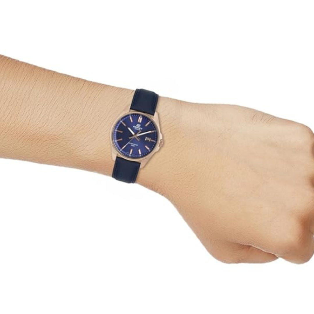 Casio EFV-150CL-2AVUDF ED617 | Edifice Men Quartz Blue Dial Analog Leather Watch