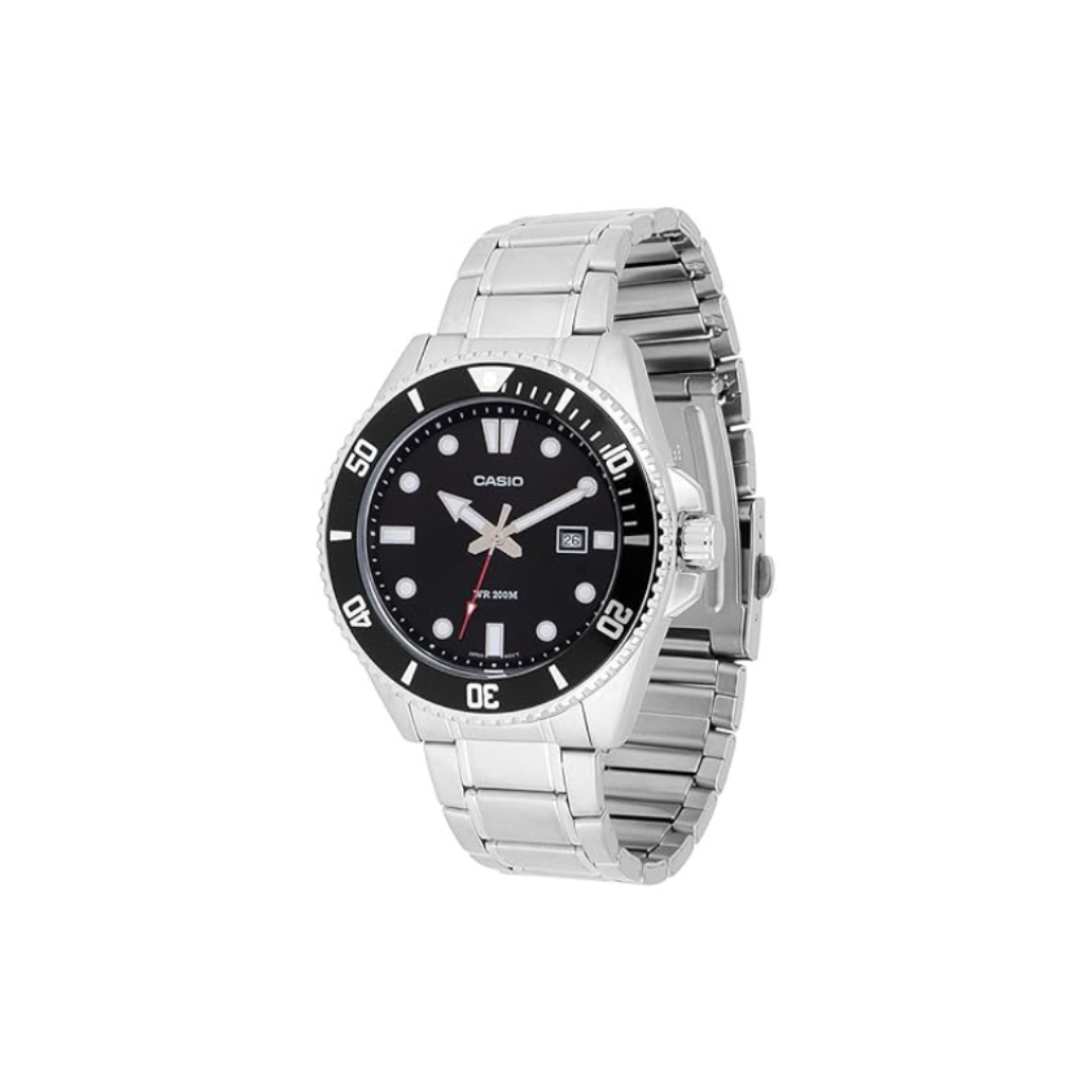 Casio MDV-107D-1A1VDF A2189 | Enticer Men Quartz Black Dial Analog Stainless Steel Watch