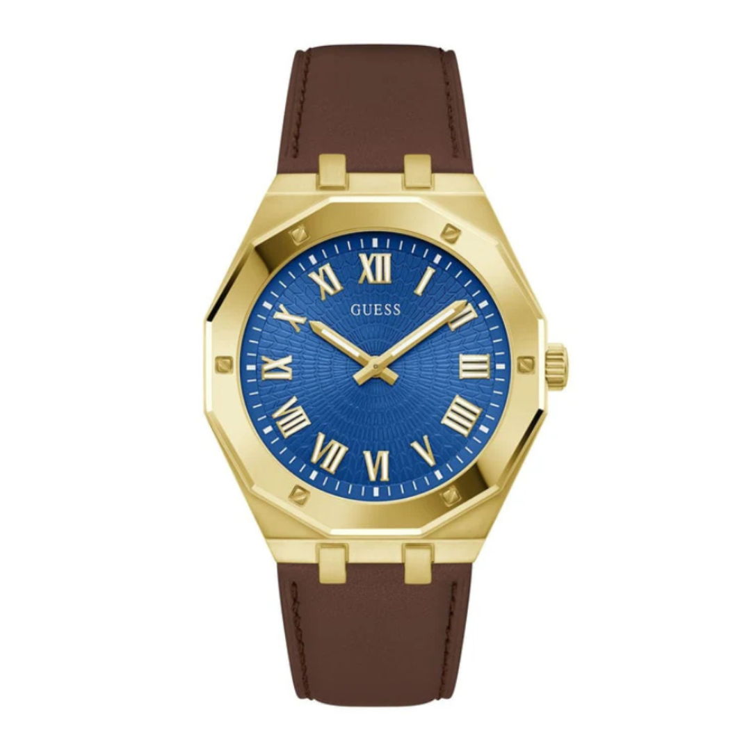 Guess GW0663G2 | Gd Asset Men Quartz Blue Dial Analog Leather Watch.