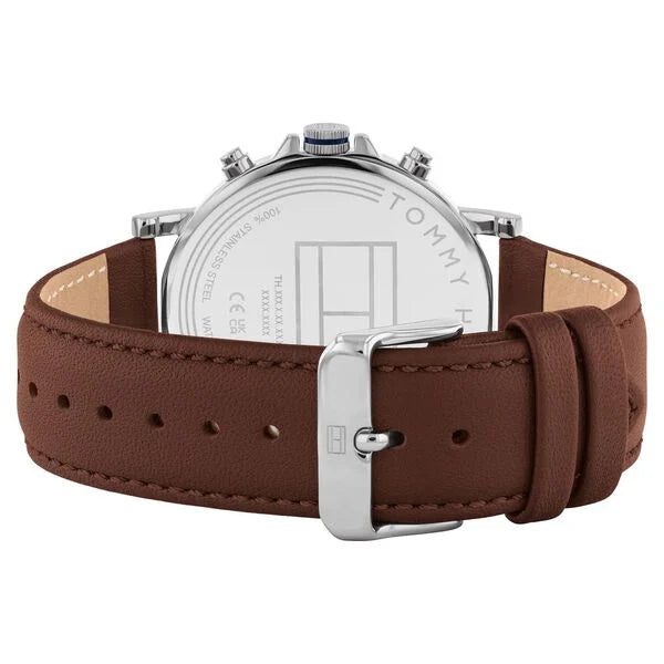 Tommy Hilfiger TH1710585 | Tommy Hilfiger Quartz Multifunction Blue Leather Strap for Men.