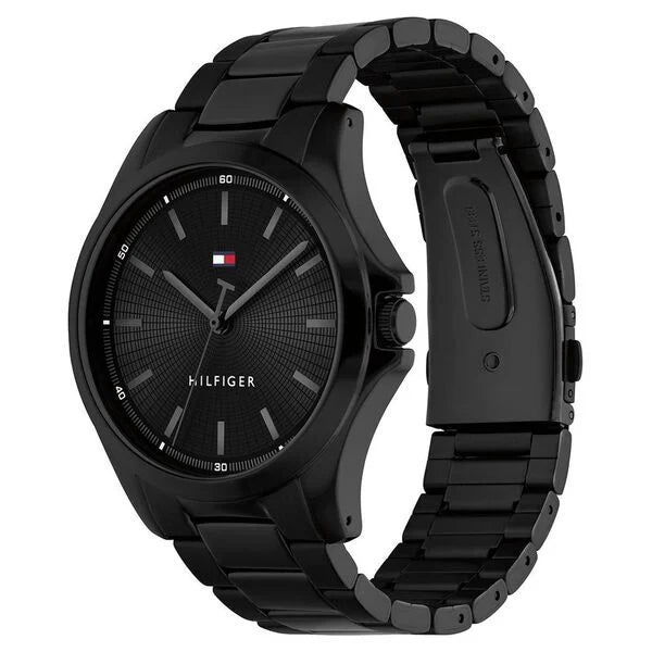 Tommy Hilfiger TH1710680 | Tommy Hilfiger Quartz Analog Black Dial Black Stainless Steel Strap Watch For Men
