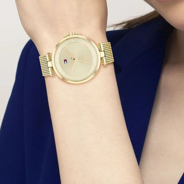 Tommy Hilfiger NCTH1782362 | Tommy Hilfiger Quartz Analog Beige Dial Stainless Steel Strap Watch for Women