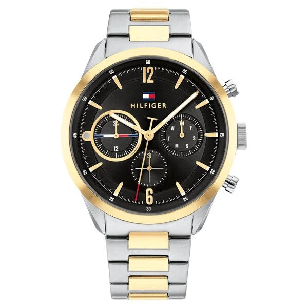 Tommy Hilfiger NETH1791944 | Tommy Hilfiger Black Dial Stainless Steel Strap Watch for Men