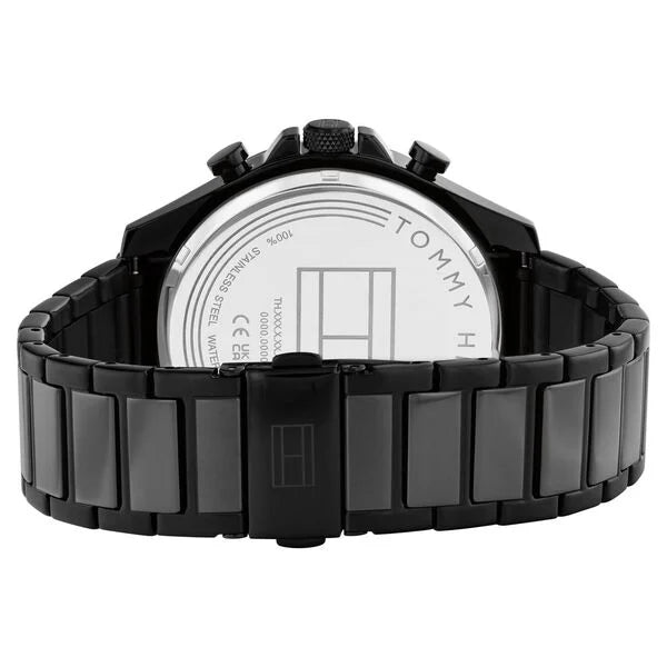 Tommy Hilfiger TH1792081 | Tommy Hilfiger Multifunction Black Round Dial Black Stainless Steel Strap Watch For Men