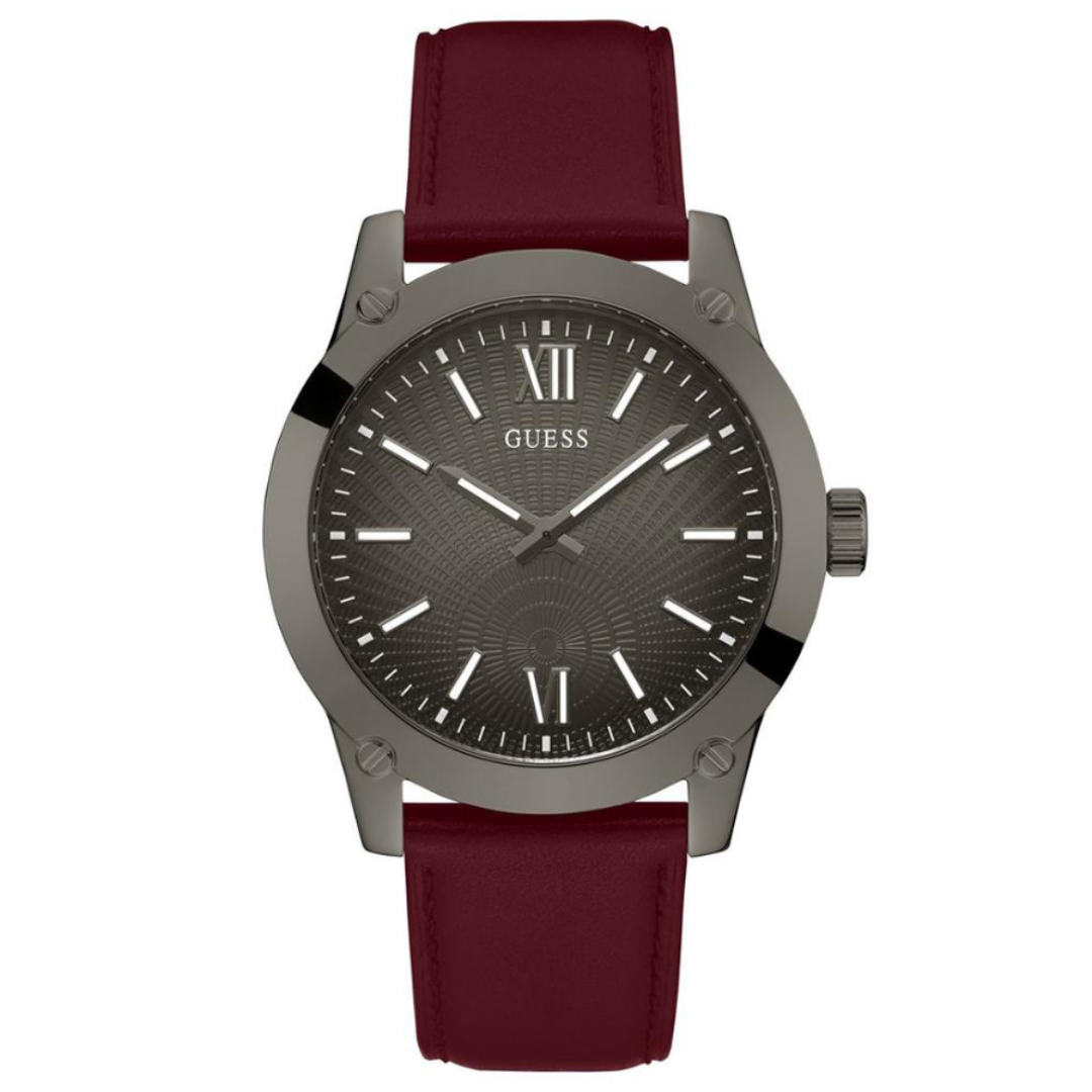 Guess GW0628G4 | Crescent Men Quartz Grey Dial Analog Leather Watch