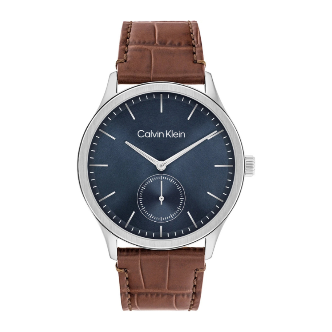 Calvin Klein 25200552 | Tailored Men Quartz Blue Dial Analog Leather Watch.