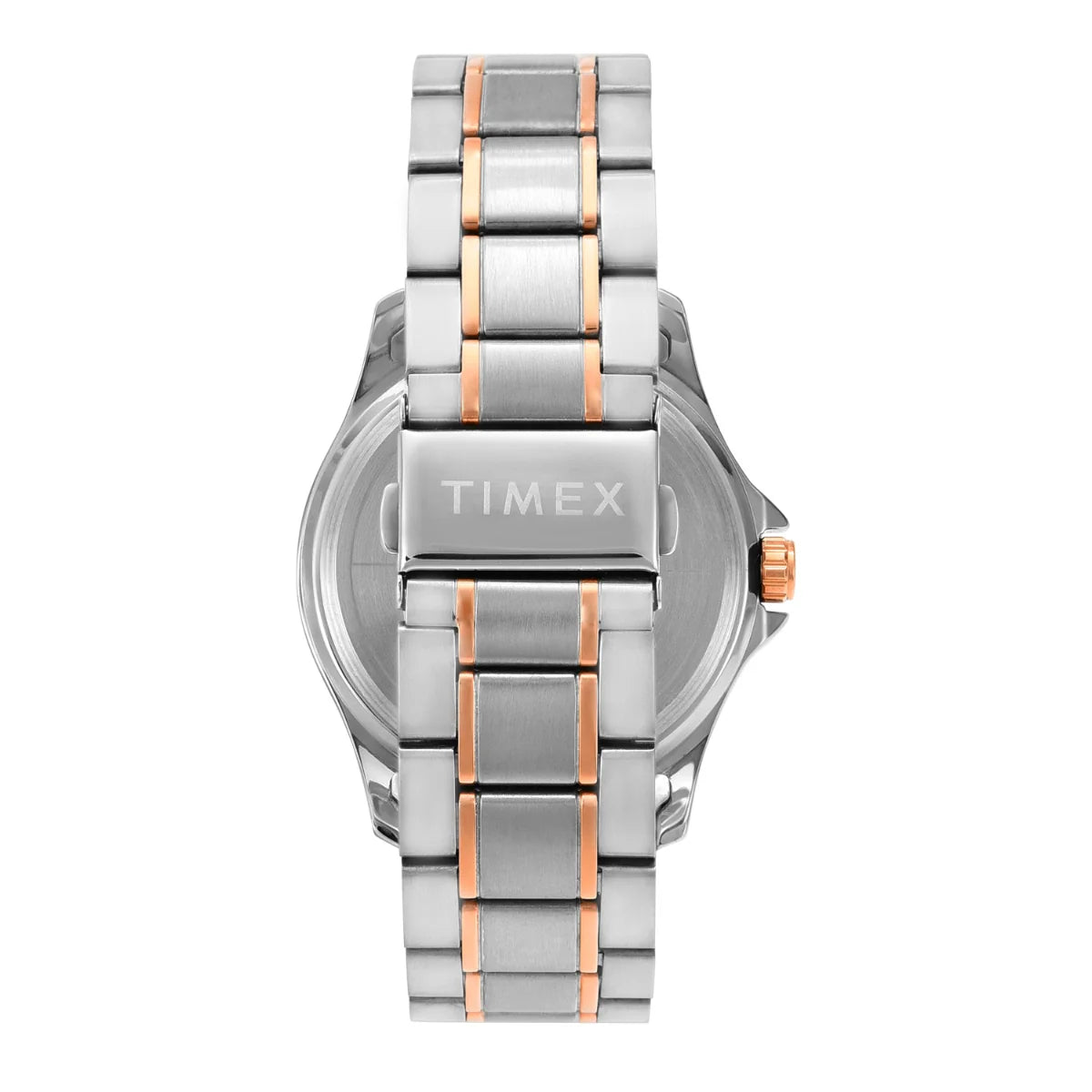 Timex TW000X131 | Timex Men Analog Blue Round Brass Dial Watch.