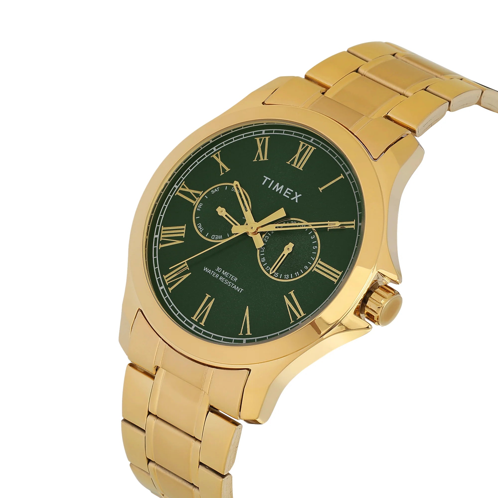 Timex TW000X142 | Timex Men Green Round Dial Analog Watch.