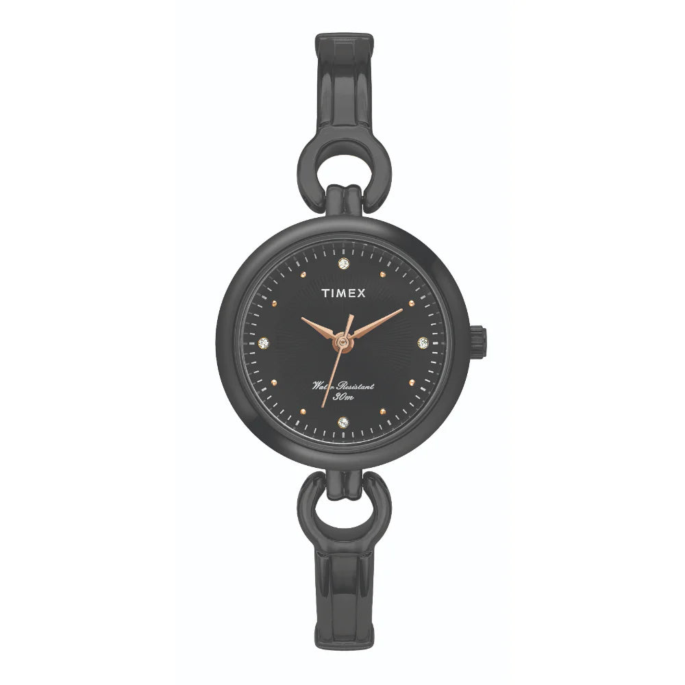 Timex TW00PR264 | Timex Classics Pairs Black Dial Round Case Day Date/3 Hands Function Watch