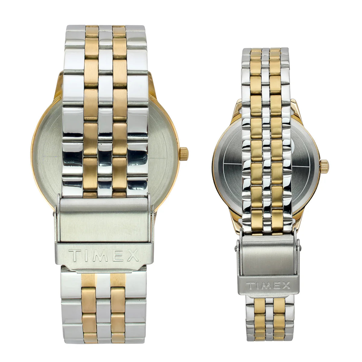 Timex TW00PR333 | TIMEX Round Champagne Dial Analog Pair's Watch