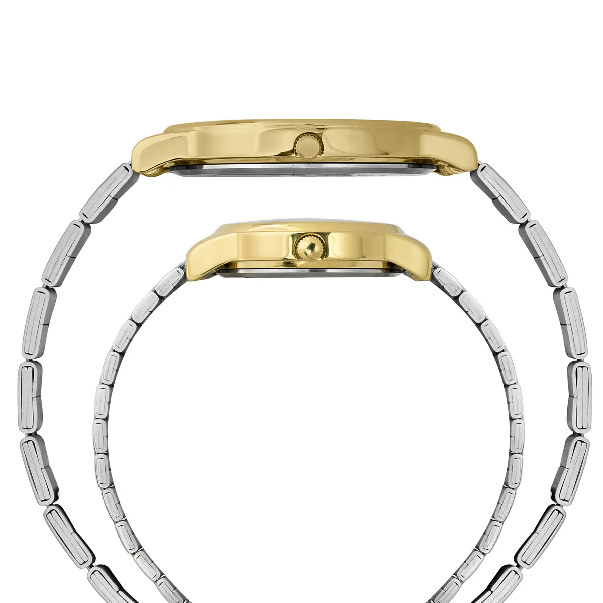 Timex TW00PR333 | TIMEX Round Champagne Dial Analog Pair's Watch
