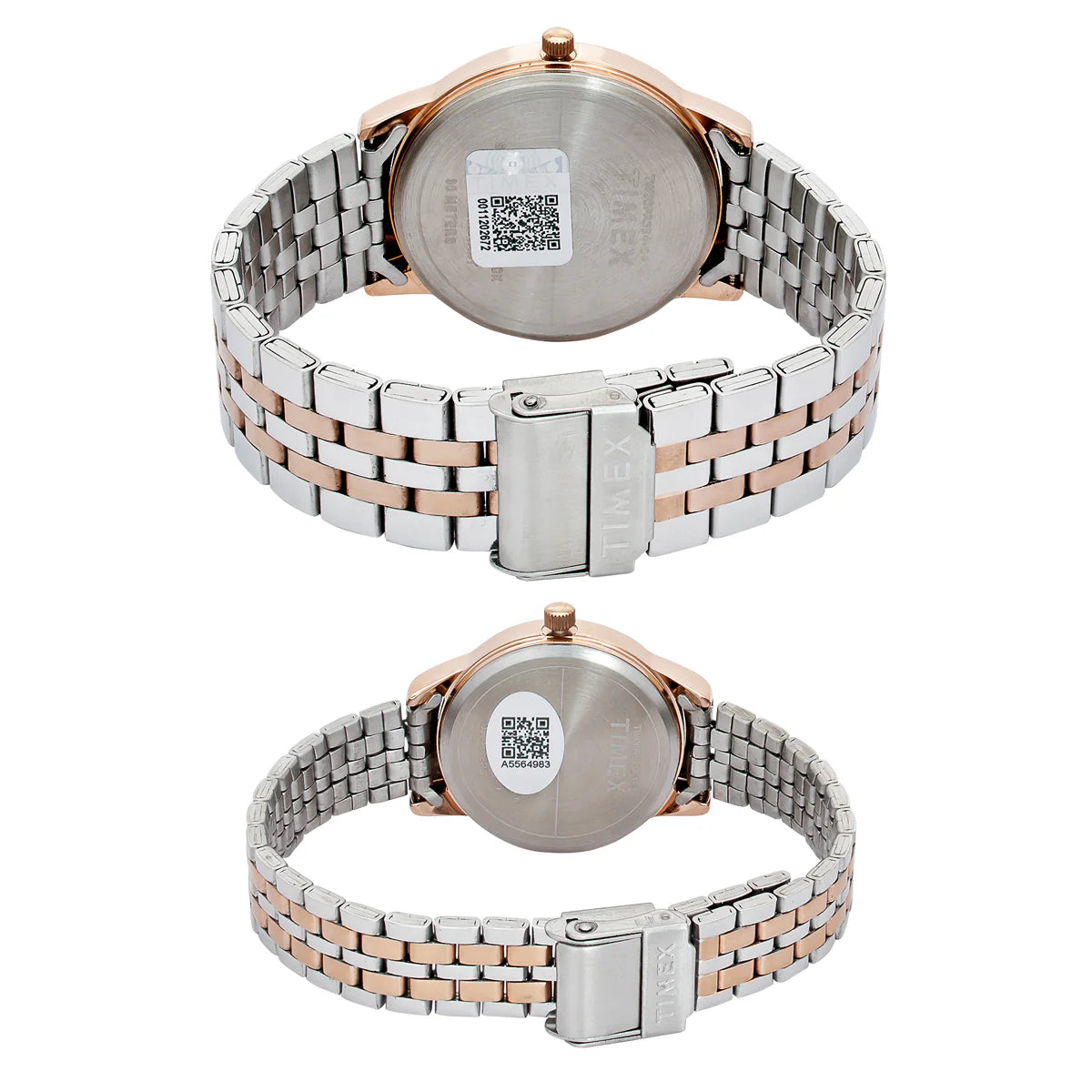 Timex TW00PR334 | TIMEX Round Silver Dial Analog Pair's Watch
