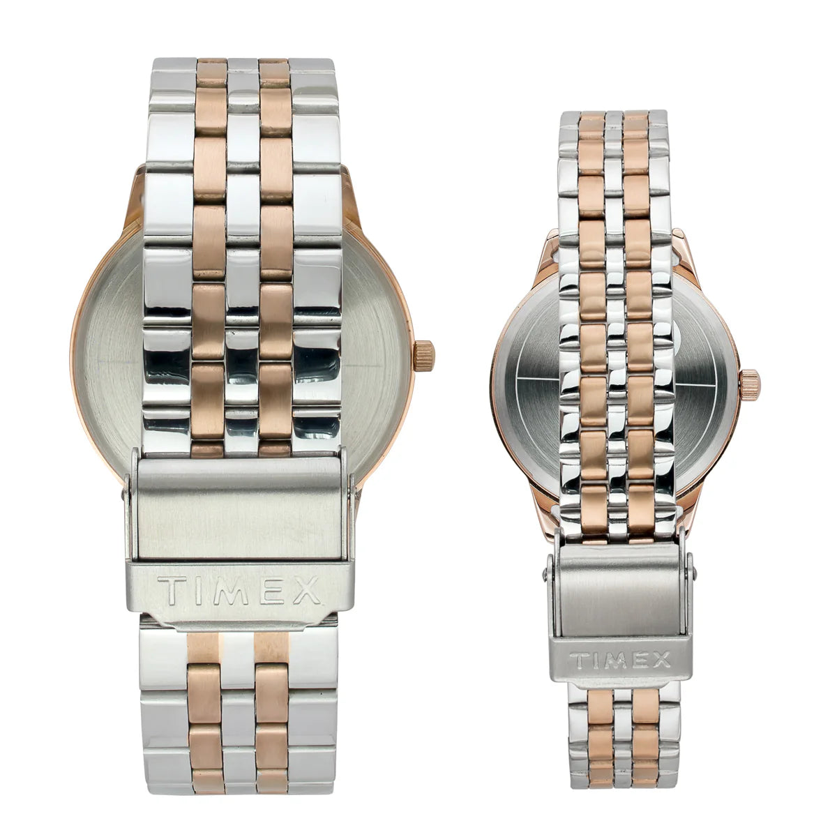 Timex TW00PR334 | TIMEX Round Silver Dial Analog Pair's Watch