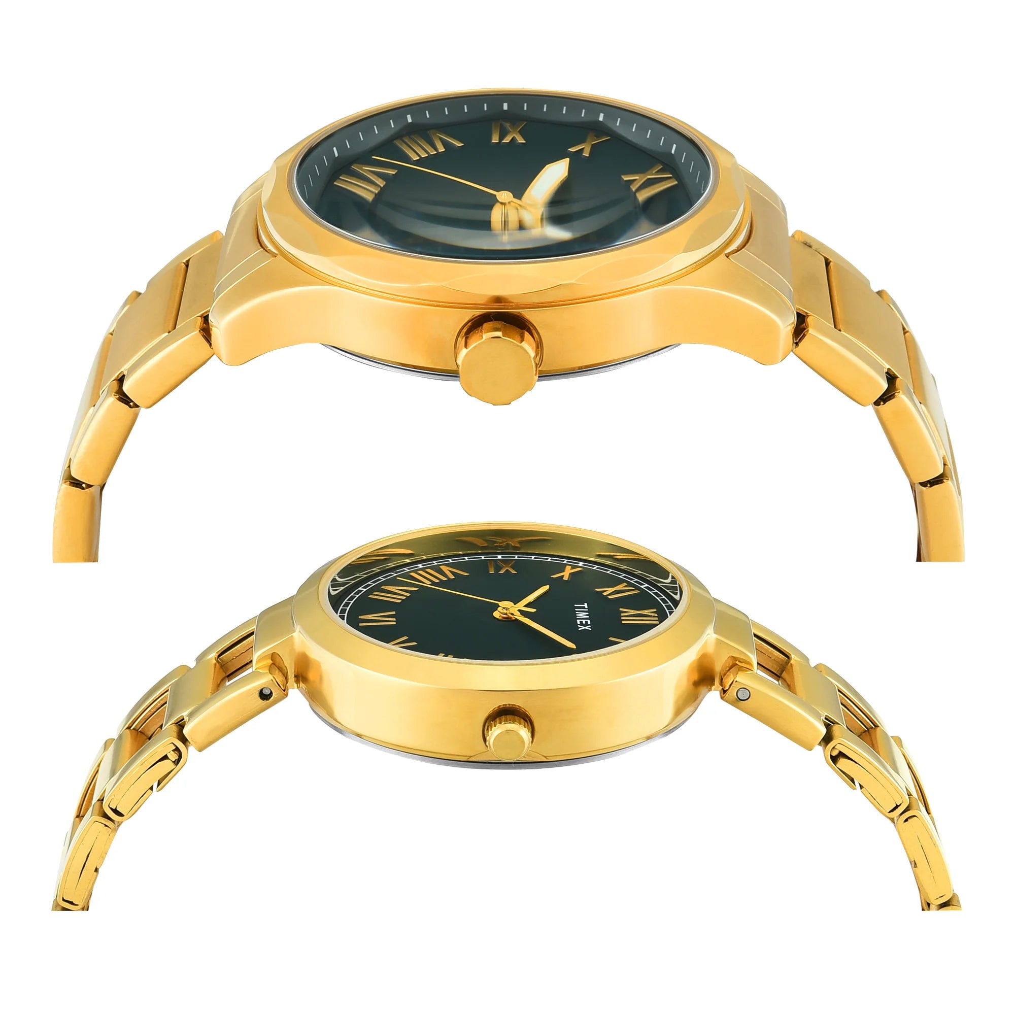 Timex TW00PR339 | TIMEX Round Green Dial Analog Pair's Watch