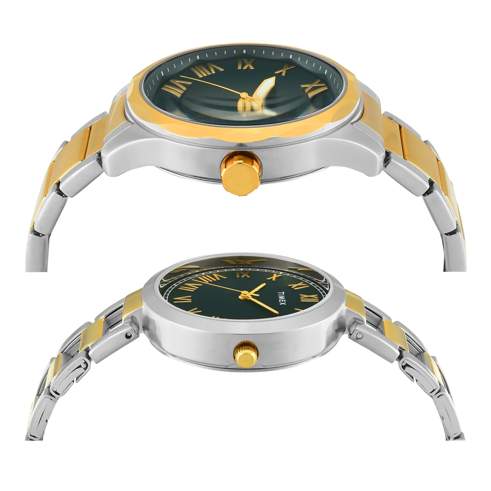 Timex TW00PR340 | TIMEX Green Round Dial Analog Pair's Watch