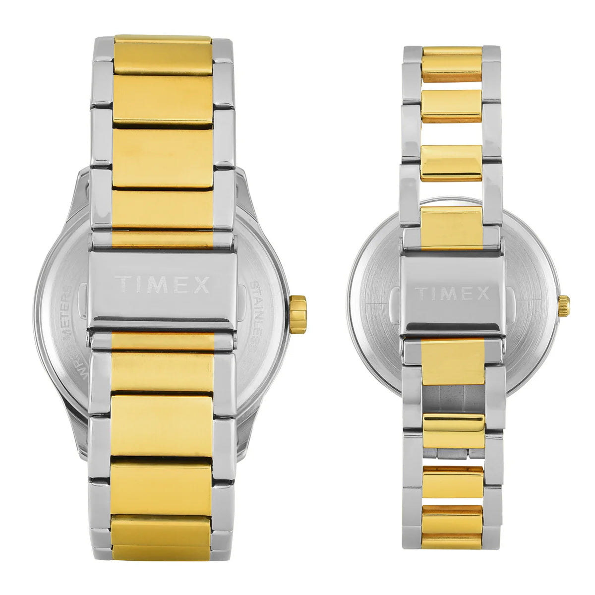 Timex TW00PR341 | TIMEX Tan Round Dial Analog Pair's Watch