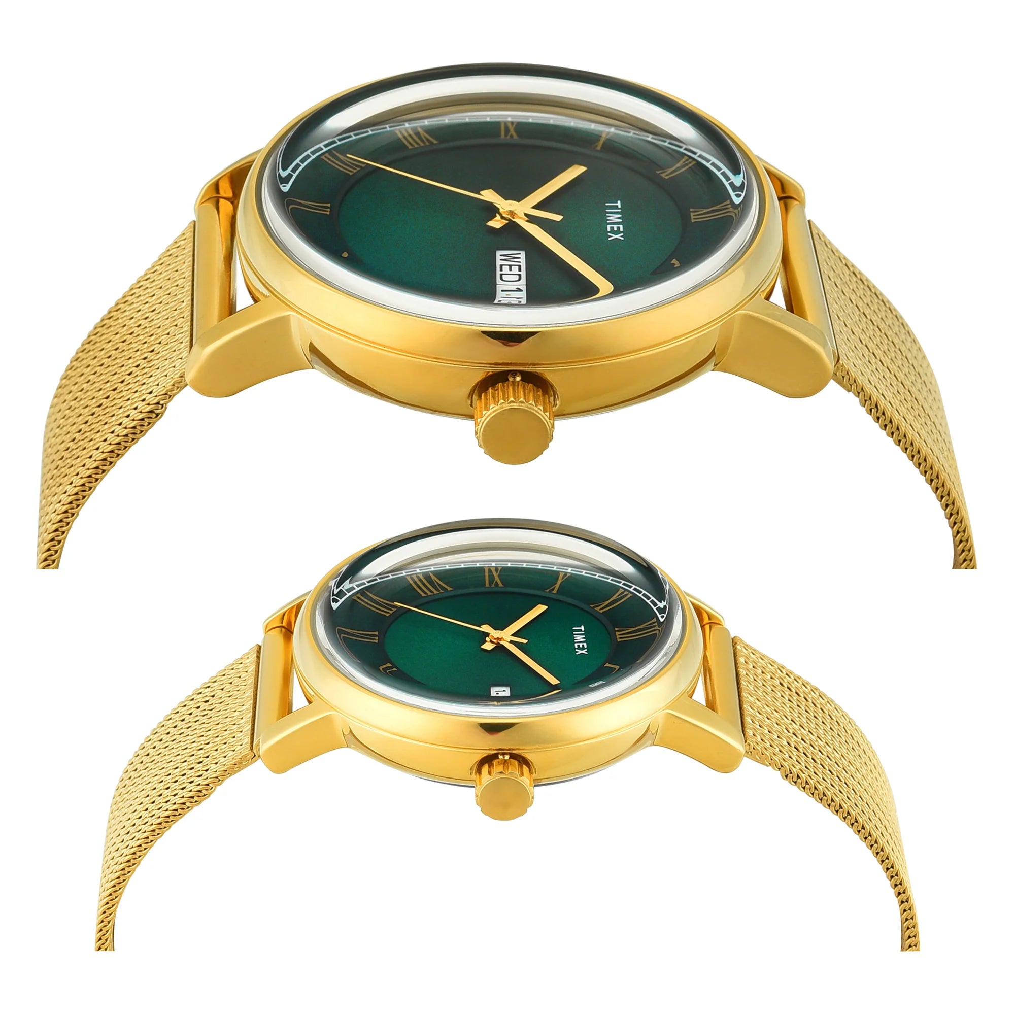 Timex TW00PR342 | TIMEX Green Round Dial Analog Pair's Watch