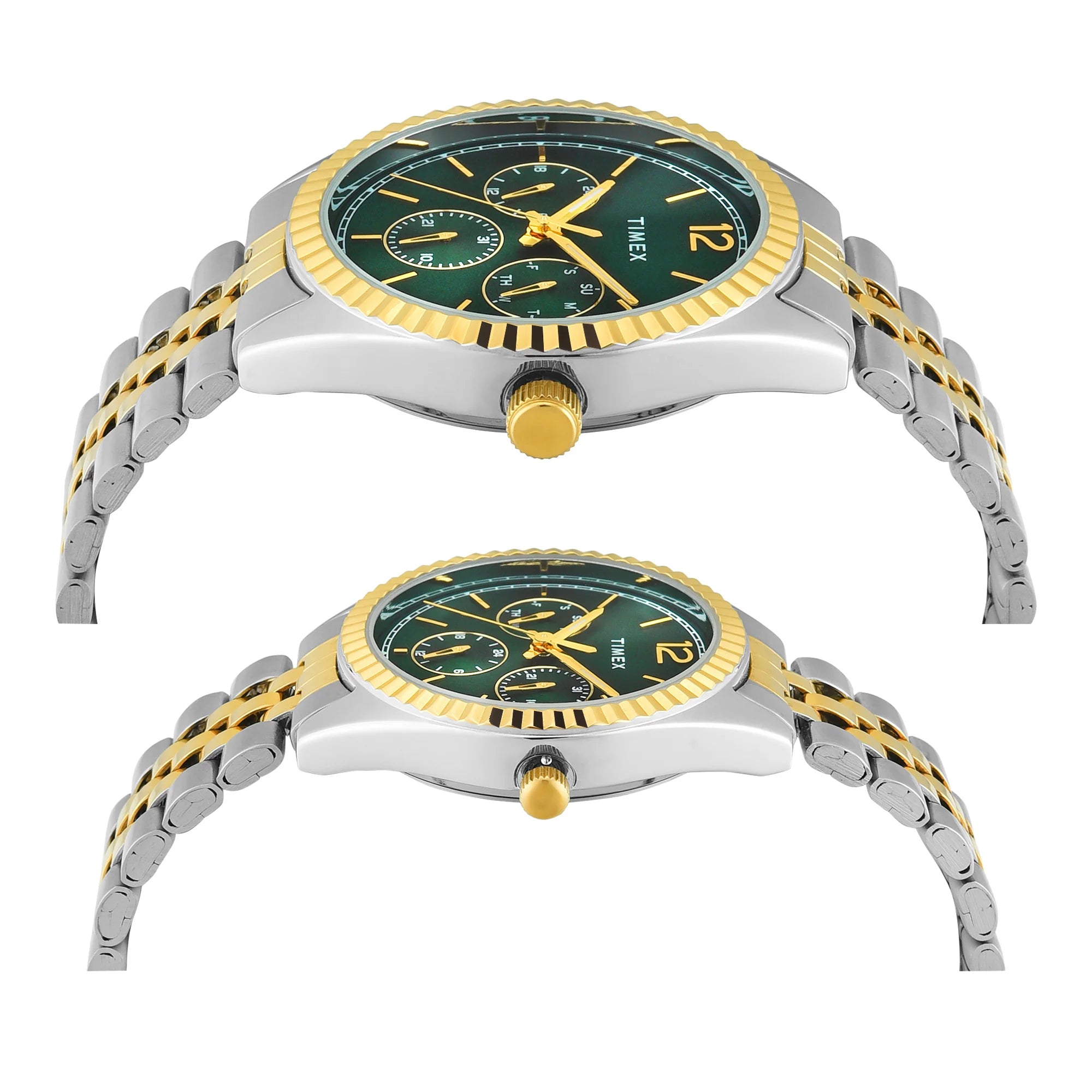 Timex TW00PR347 | TIMEX Trendline Green Round Dial Analog Pair's Watch