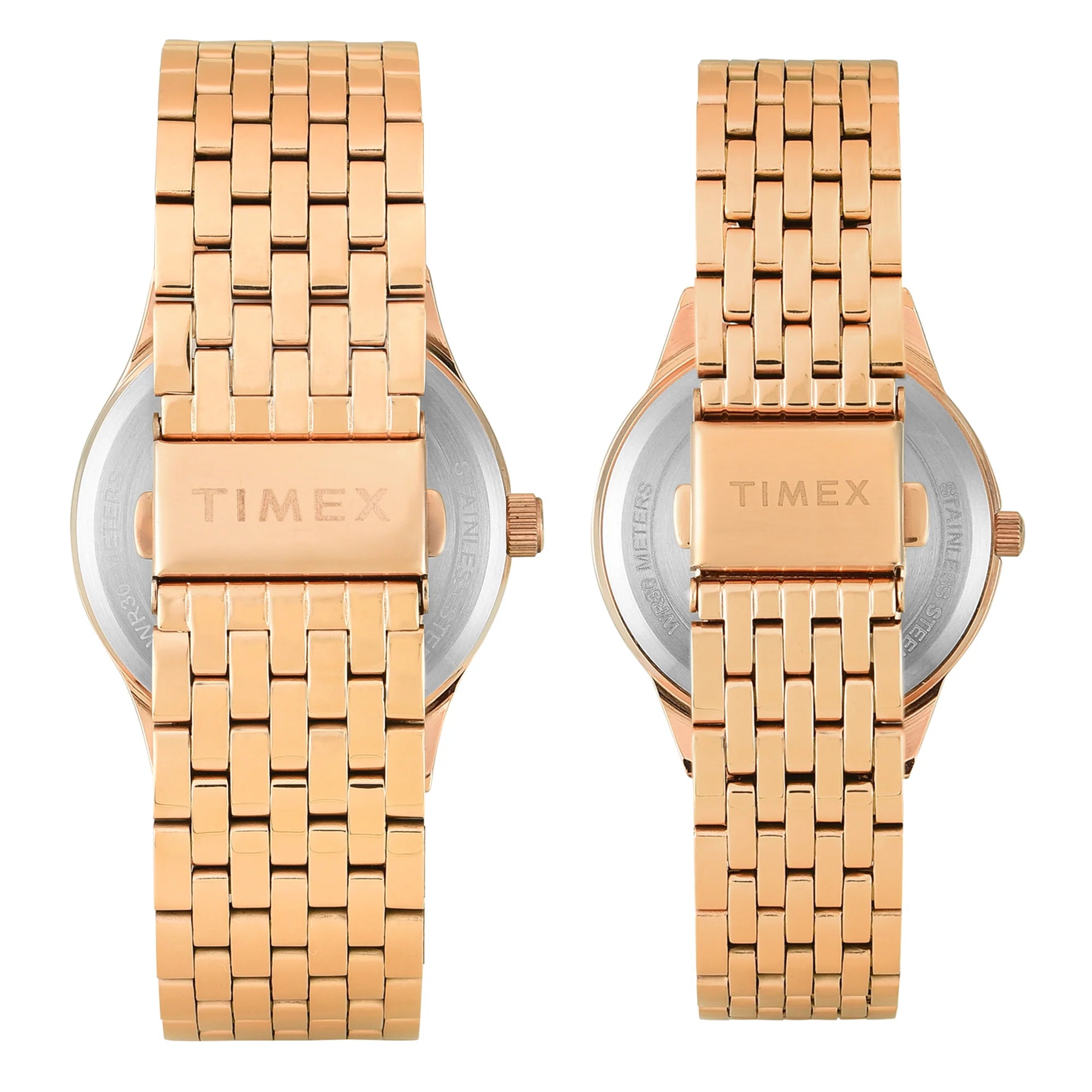 Timex TW00PR349 | TIMEX Trendline Brown Round Dial Analog Pair's Watch