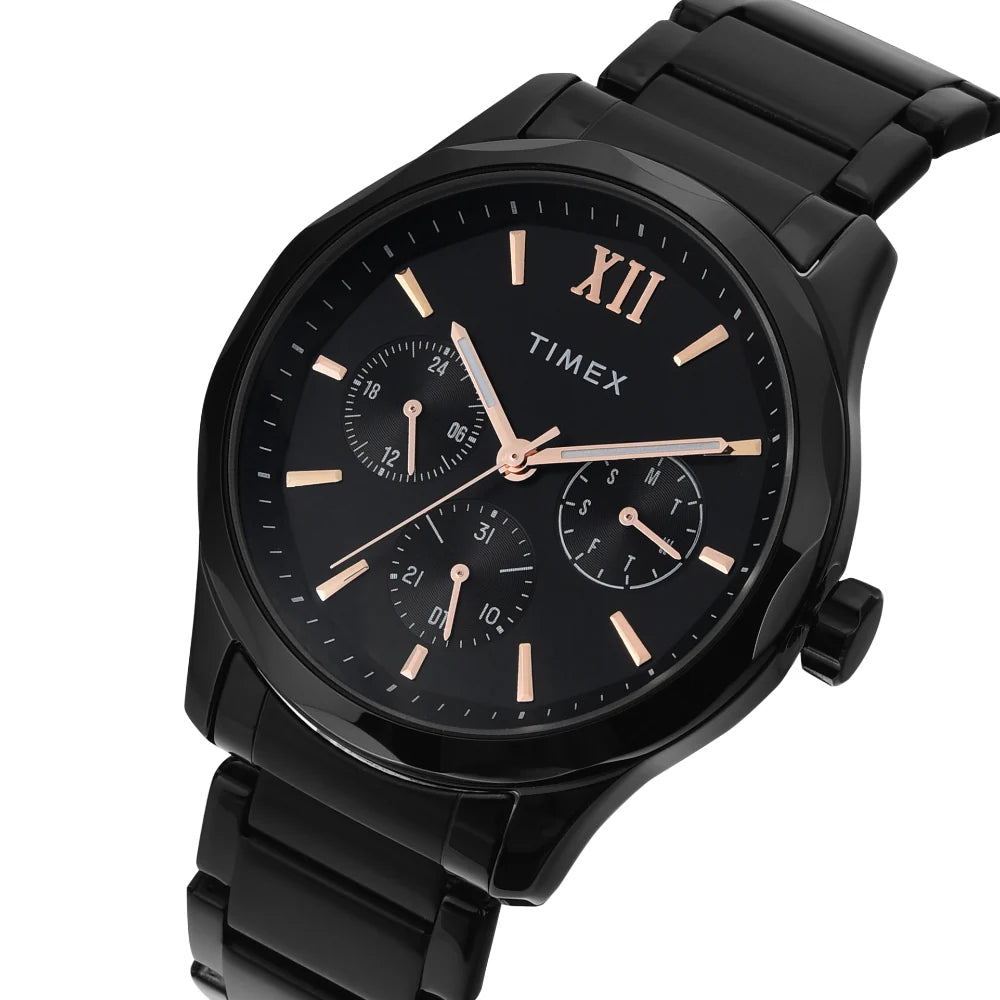 Timex TW0TG7625 | Timex Men Black Round Multifunction Dial Watch