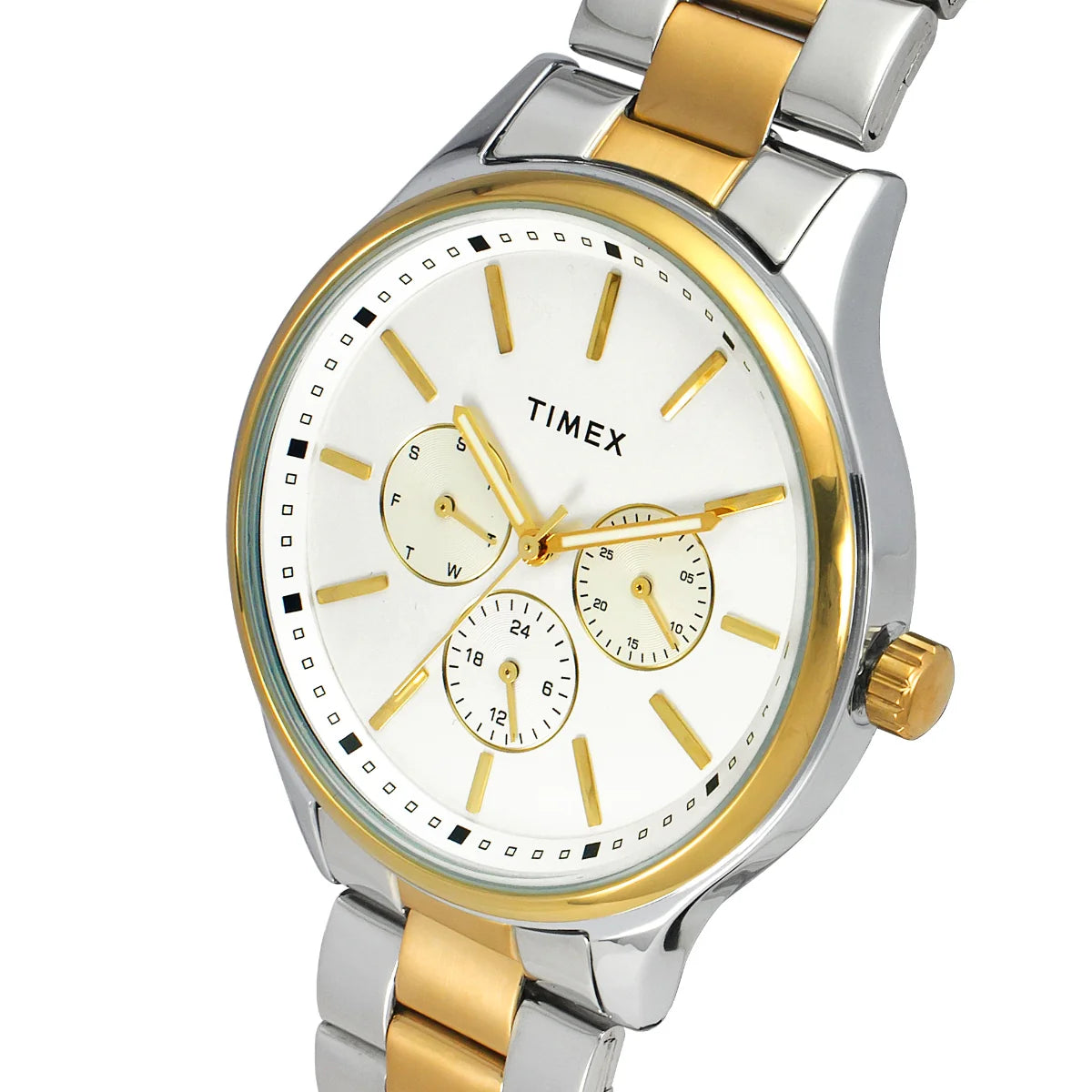 Timex TWEG18424 | Timex Men Multifunction White Round Brass Dial Watch