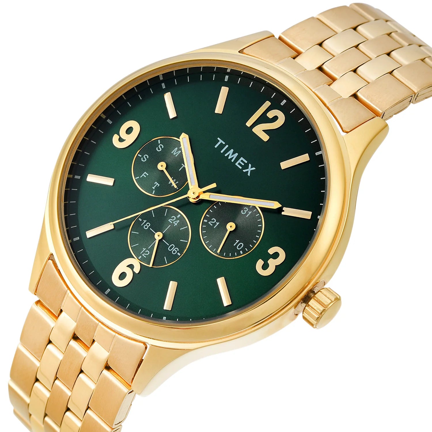 Timex TWEG18440 | TIMEX Green Round Dial Analog Men's Watch