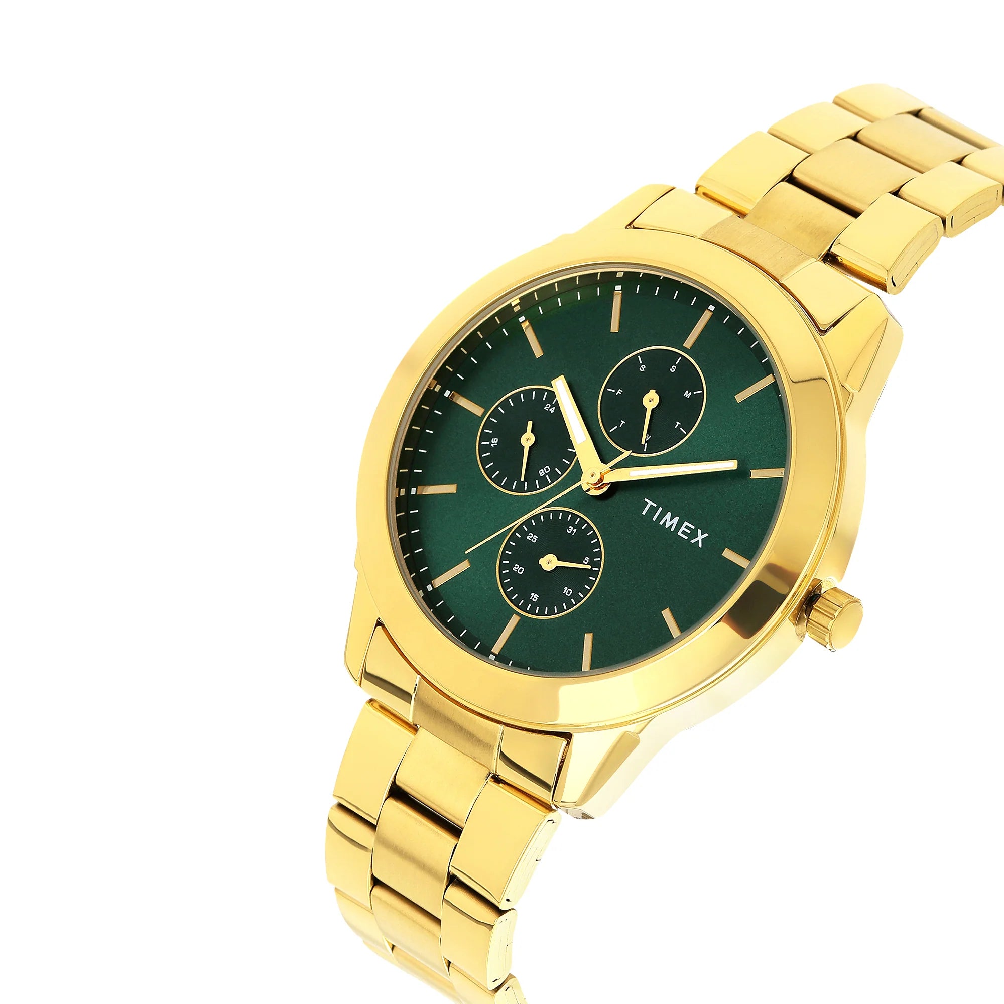 Timex TWEG18522 | TIMEX Men Green Round Dial Analog Watch.