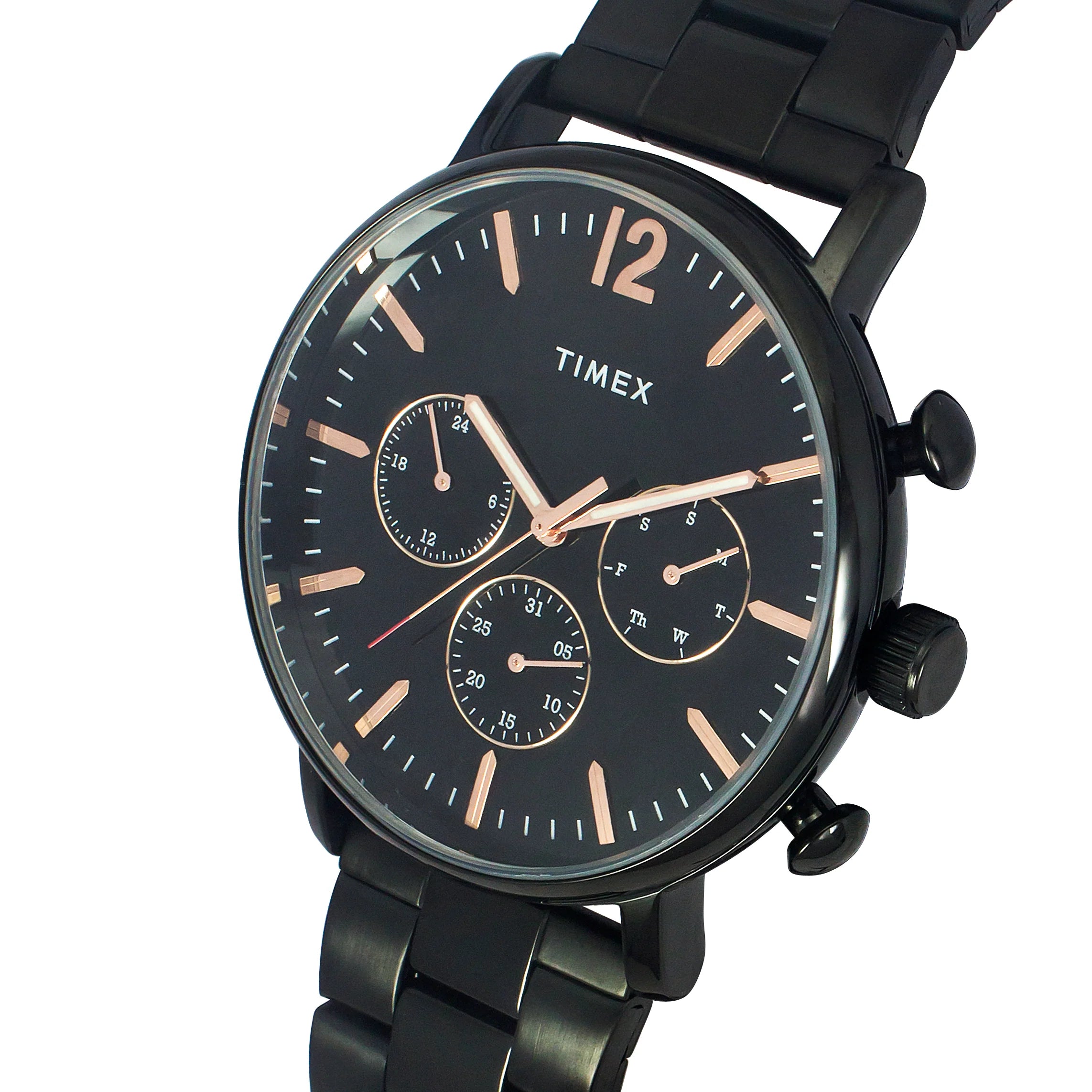 Timex TWEG20011 | Timex Fashion Men's Black Dial Round Case Multifunction Function Watch