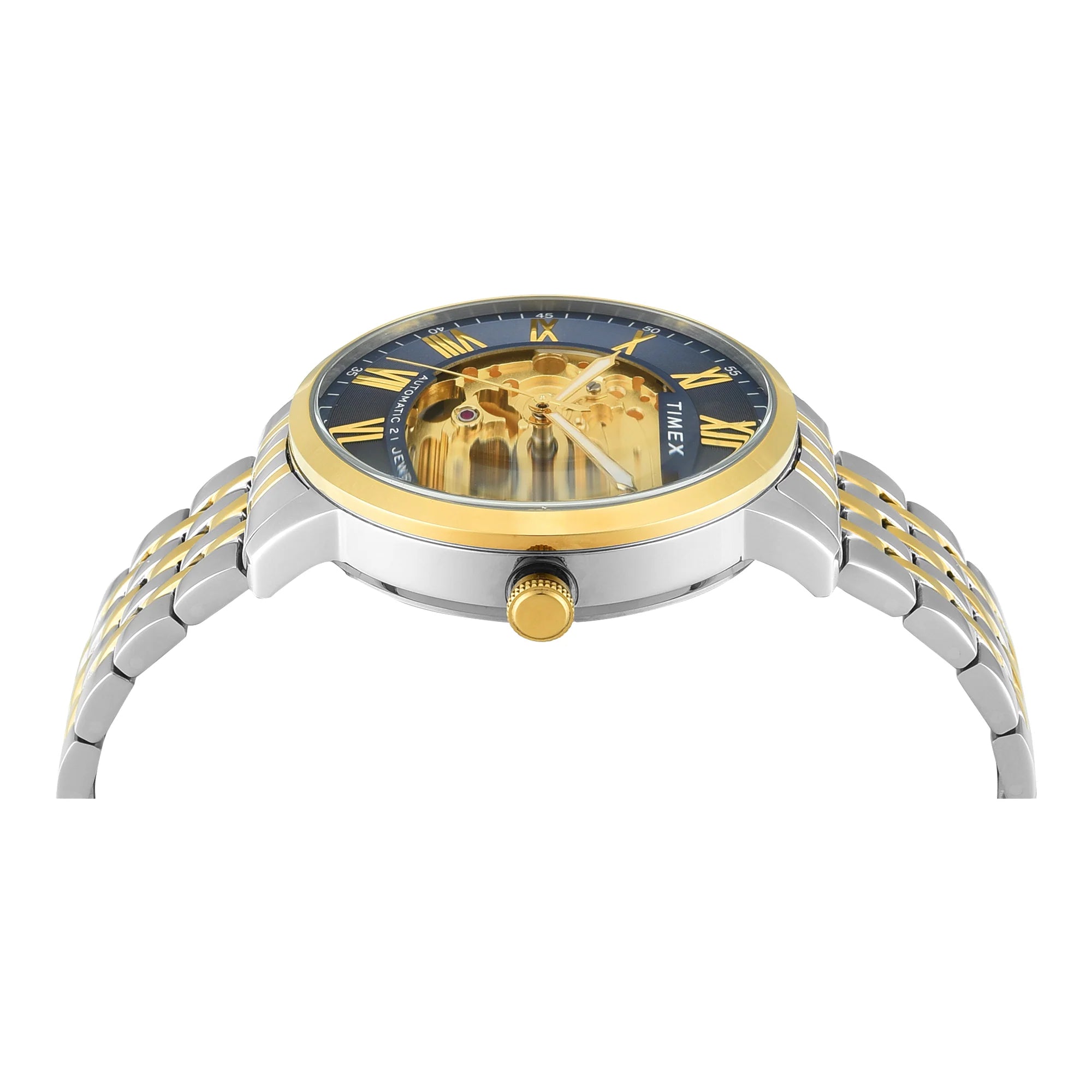 Timex TWEG23505 | TIMEX Blue Round Dial Analog Automatic Men's Watch.