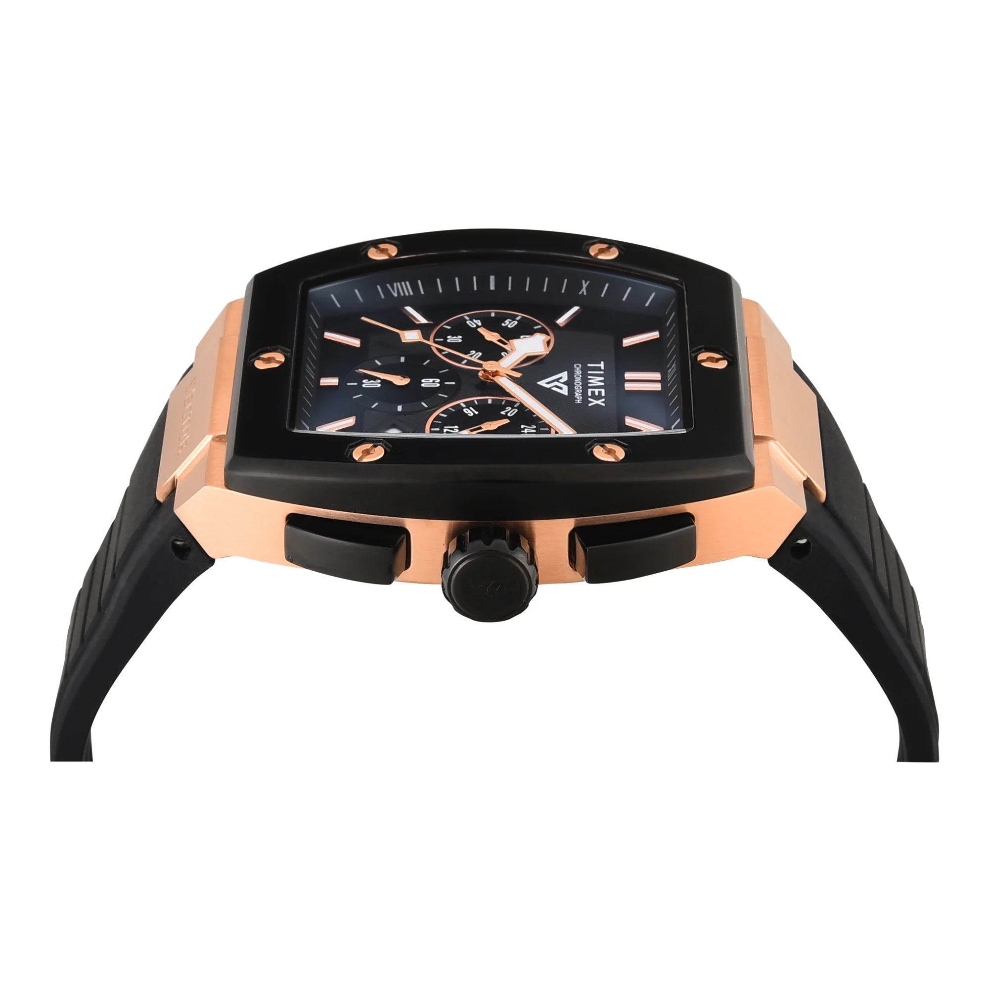 Timex TWEG26201 | TIMEX Vector Men Black Rectangle Chronograph Dial Analog Watch.