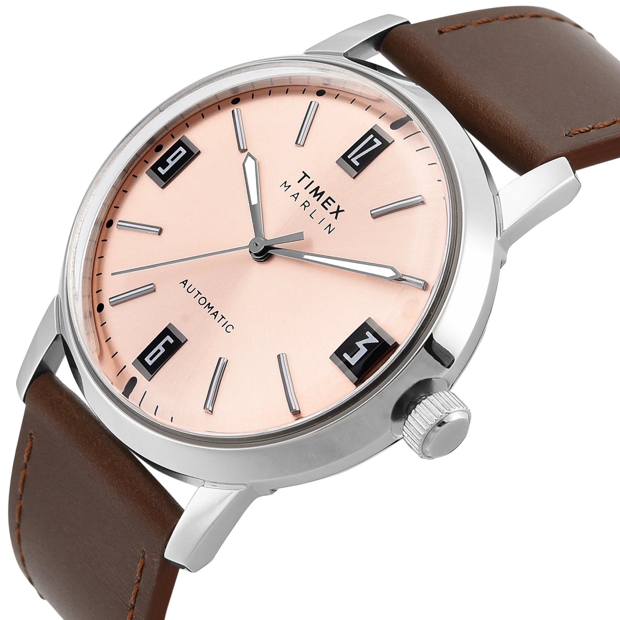 Timex TWEG26701 | Timex Marlin Pink Round Dial Mechanical Automatic Men's Watch.