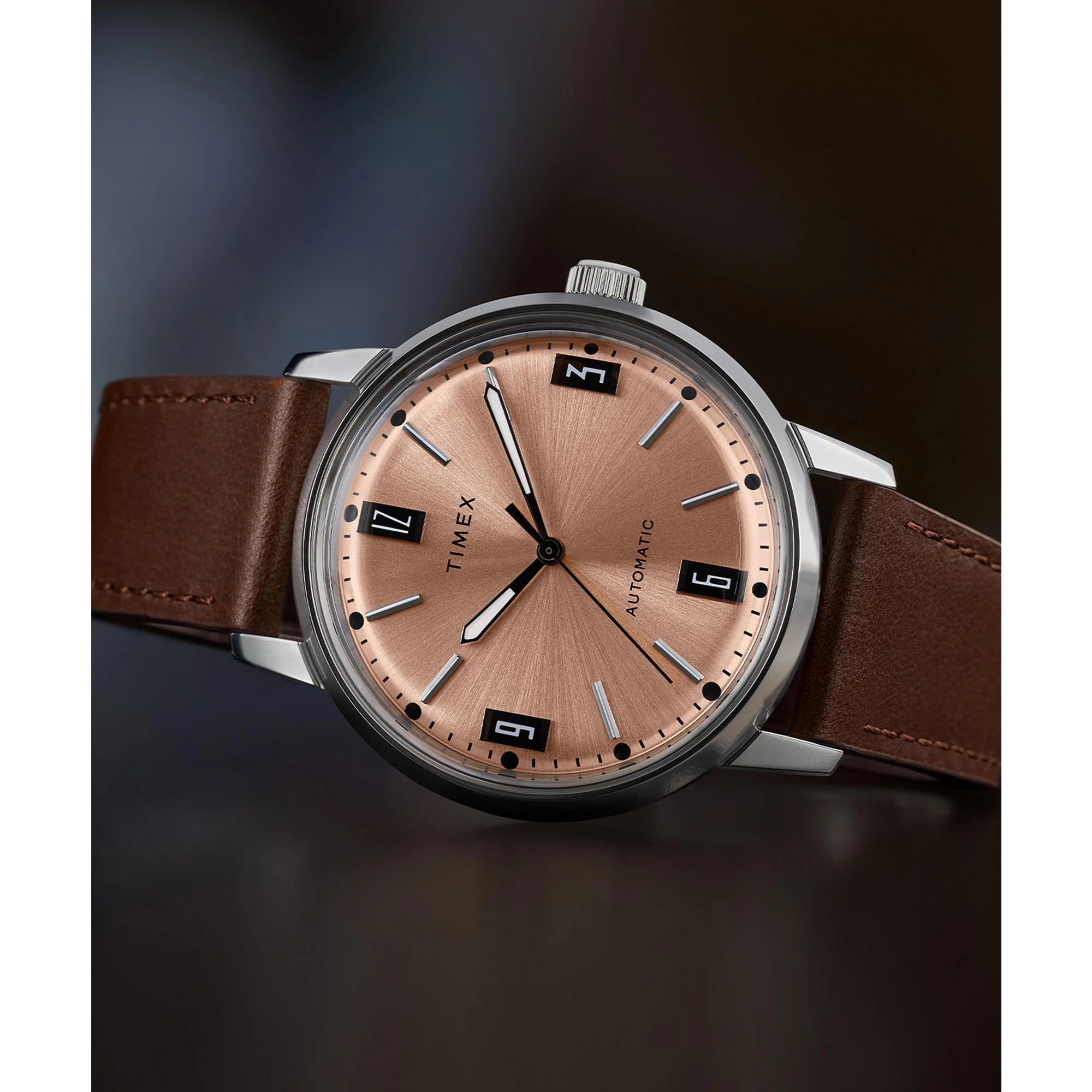 Timex TWEG26701 | Timex Marlin Pink Round Dial Mechanical Automatic Men's Watch.