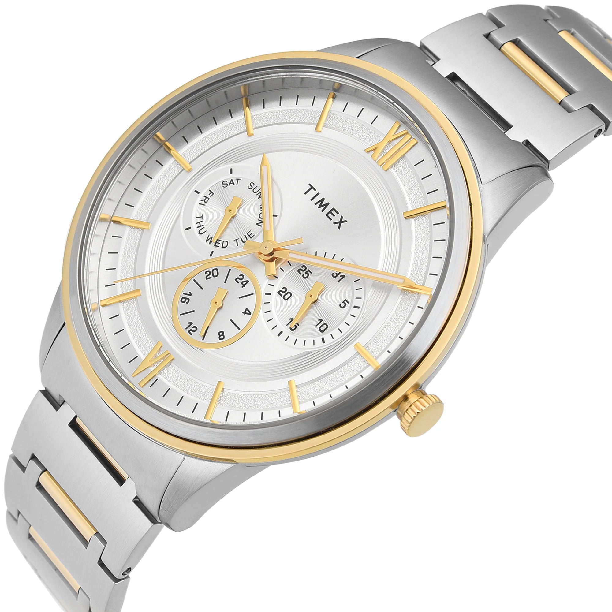 Timex TWEG28001 | TIMEX Round Silver Dial Analog Men's Watch.