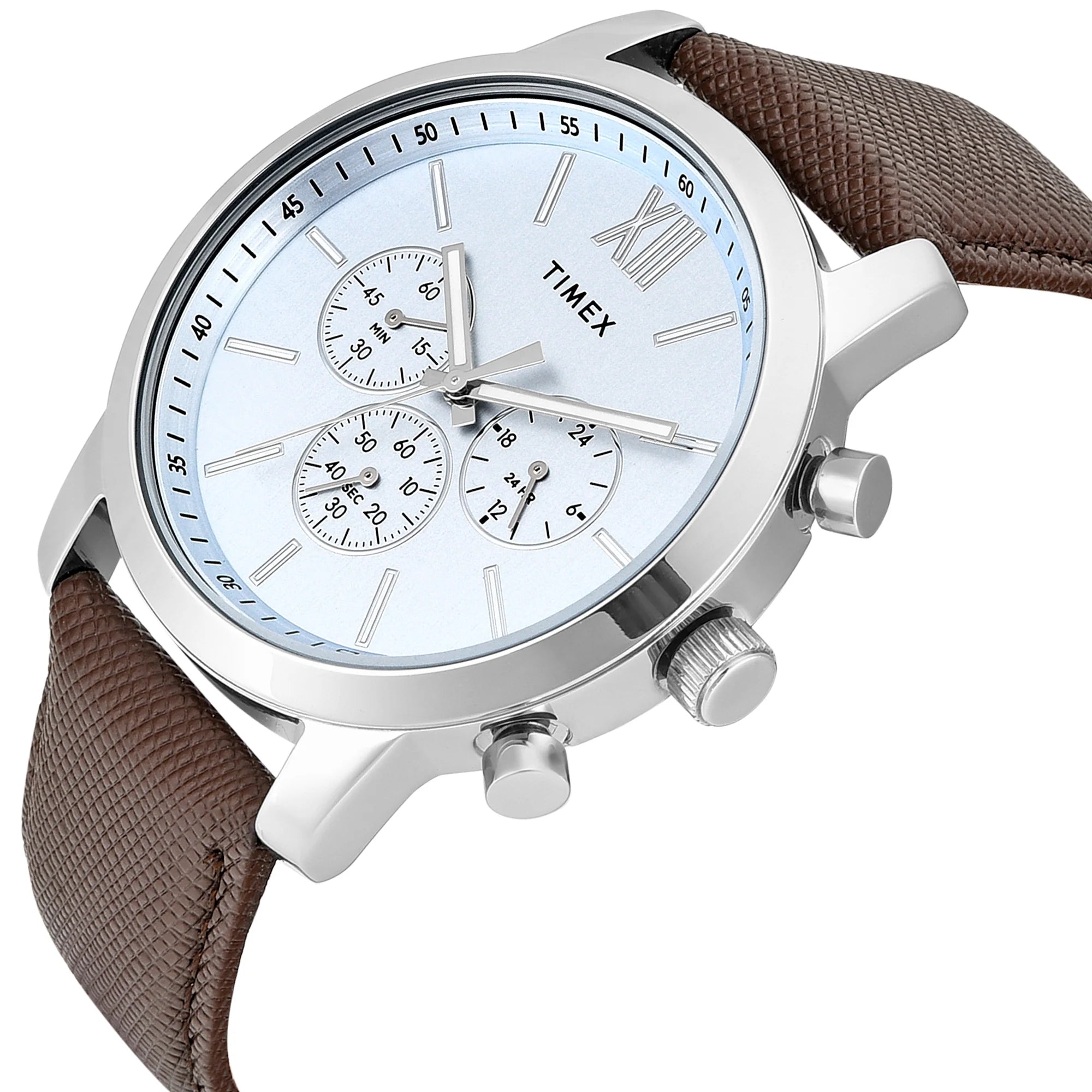 Timex TWEG32200 | Timex Trendline Round 45mm Blue Dial Analog Men Watch.
