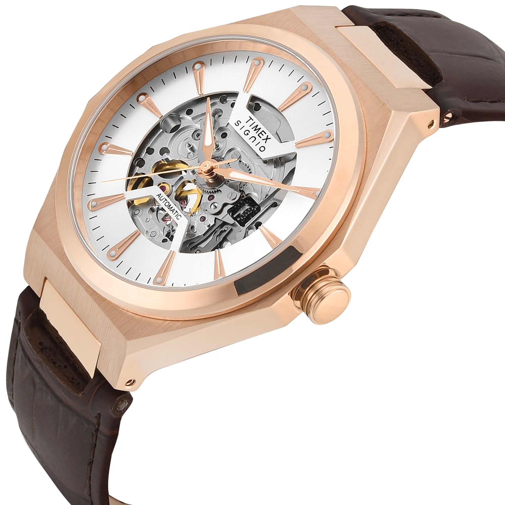 Timex TWEG33900 | Timex Signio Round 43mm Silver Dial Automatic Men Watch.