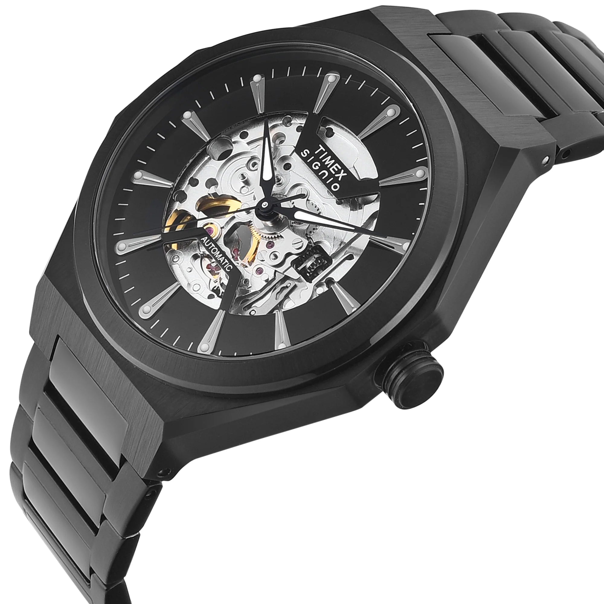 Timex TWEG33902 | Timex Signio Round 43mm Black Dial Automatic Men Watch.