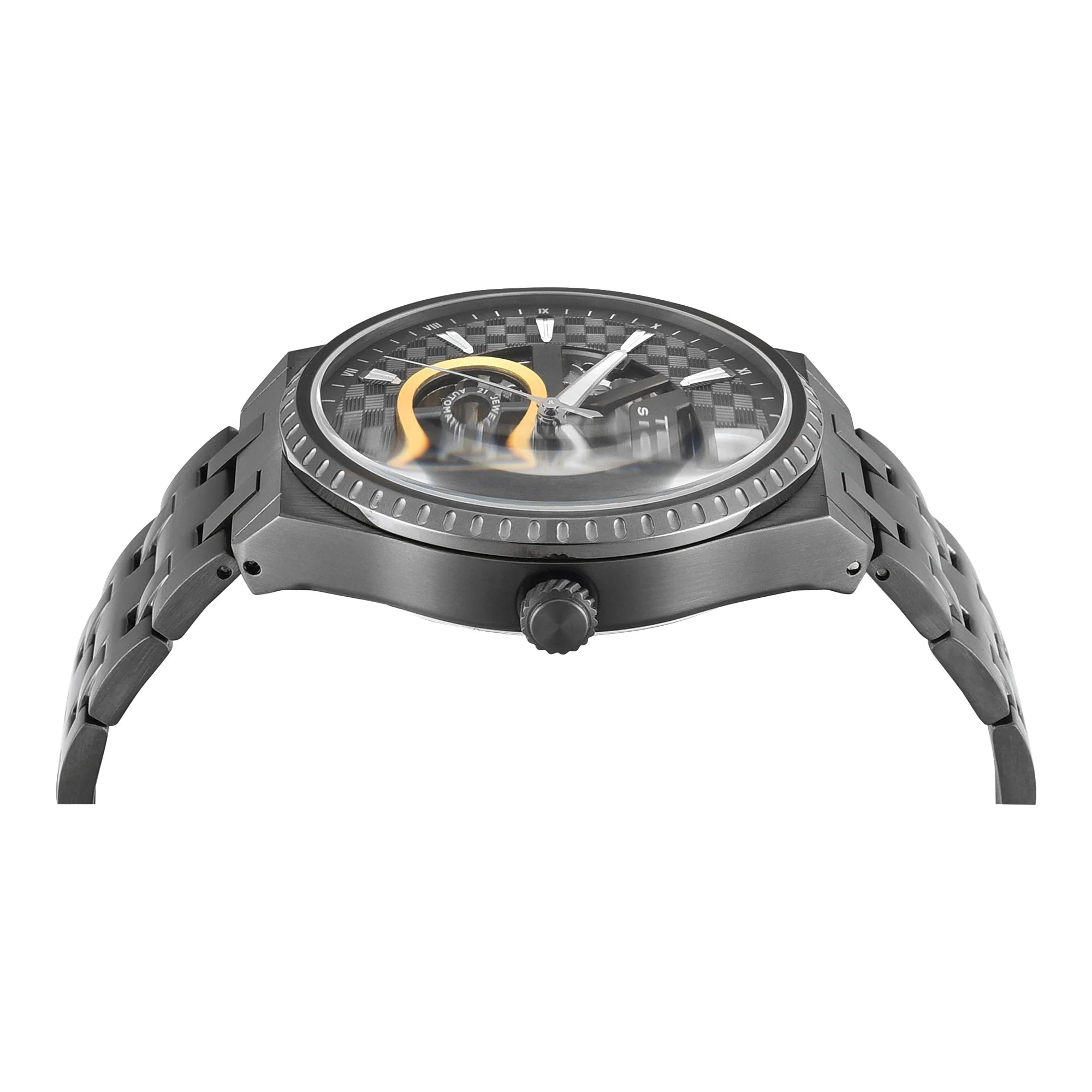 Timex TWEG34001 | Timex Signio Round 44mm Gunmetal Dial Automatic Men Watch.