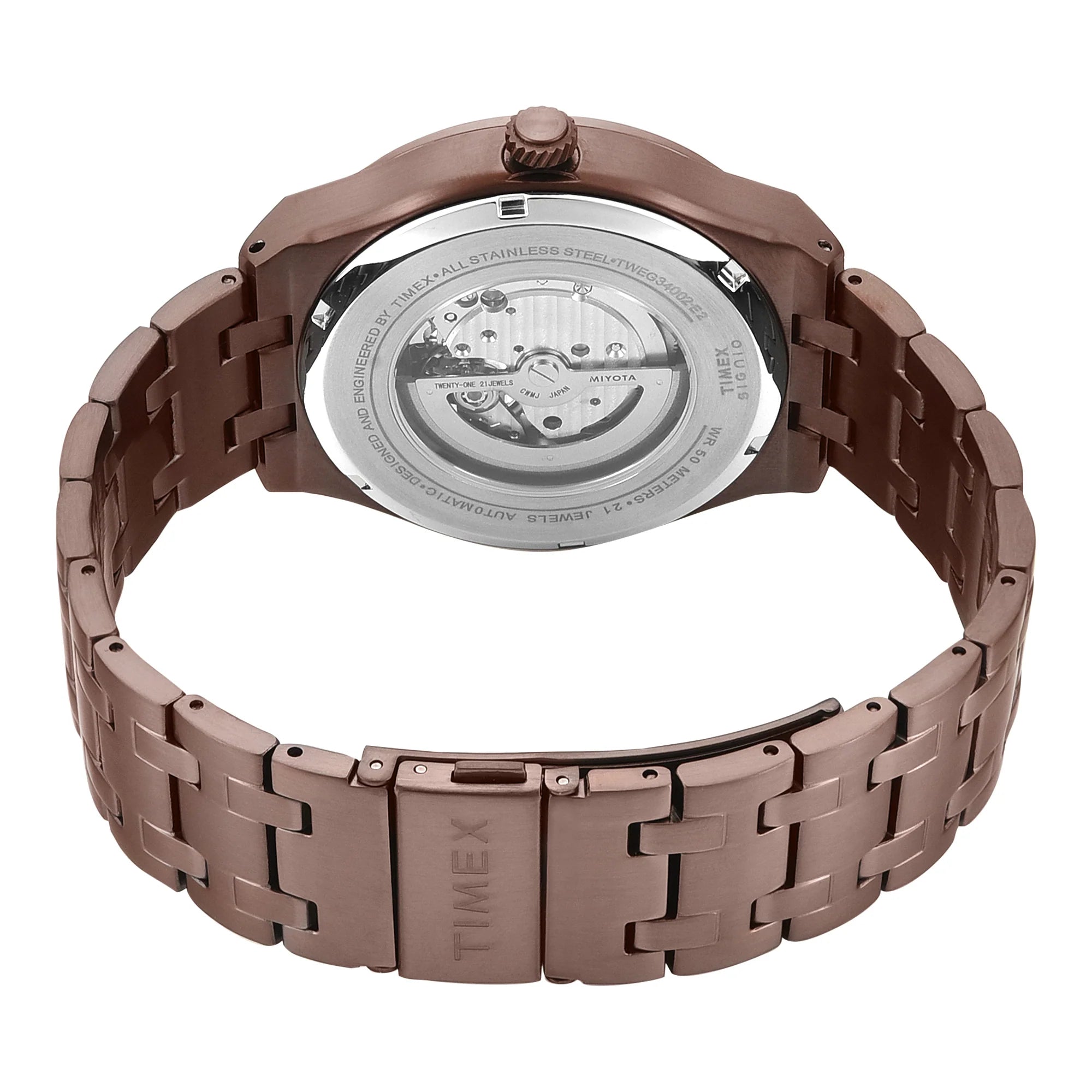 Timex TWEG34002 | Timex Signio Round 44mm Brown Dial Automatic Men Watch
