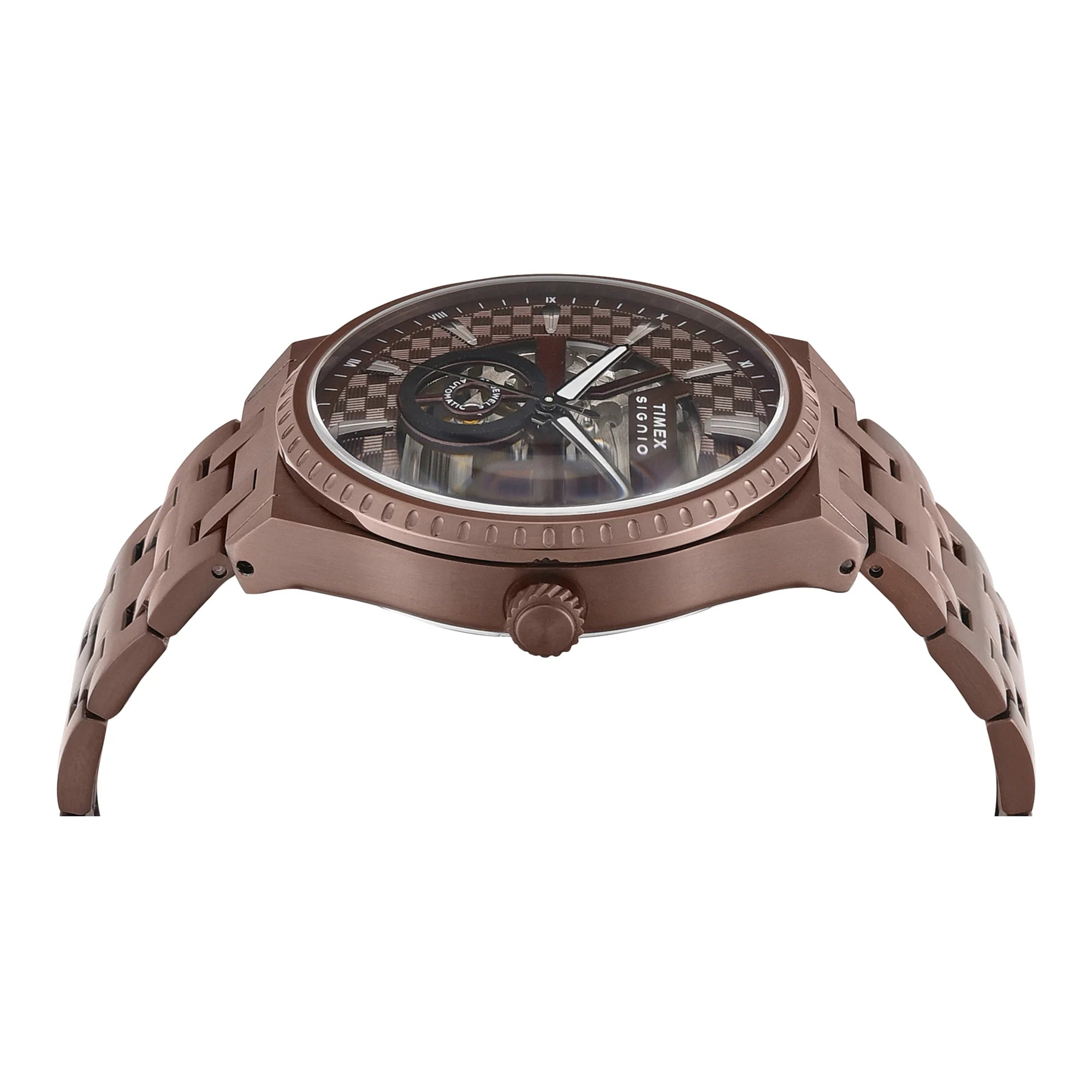 Timex TWEG34002 | Timex Signio Round 44mm Brown Dial Automatic Men Watch