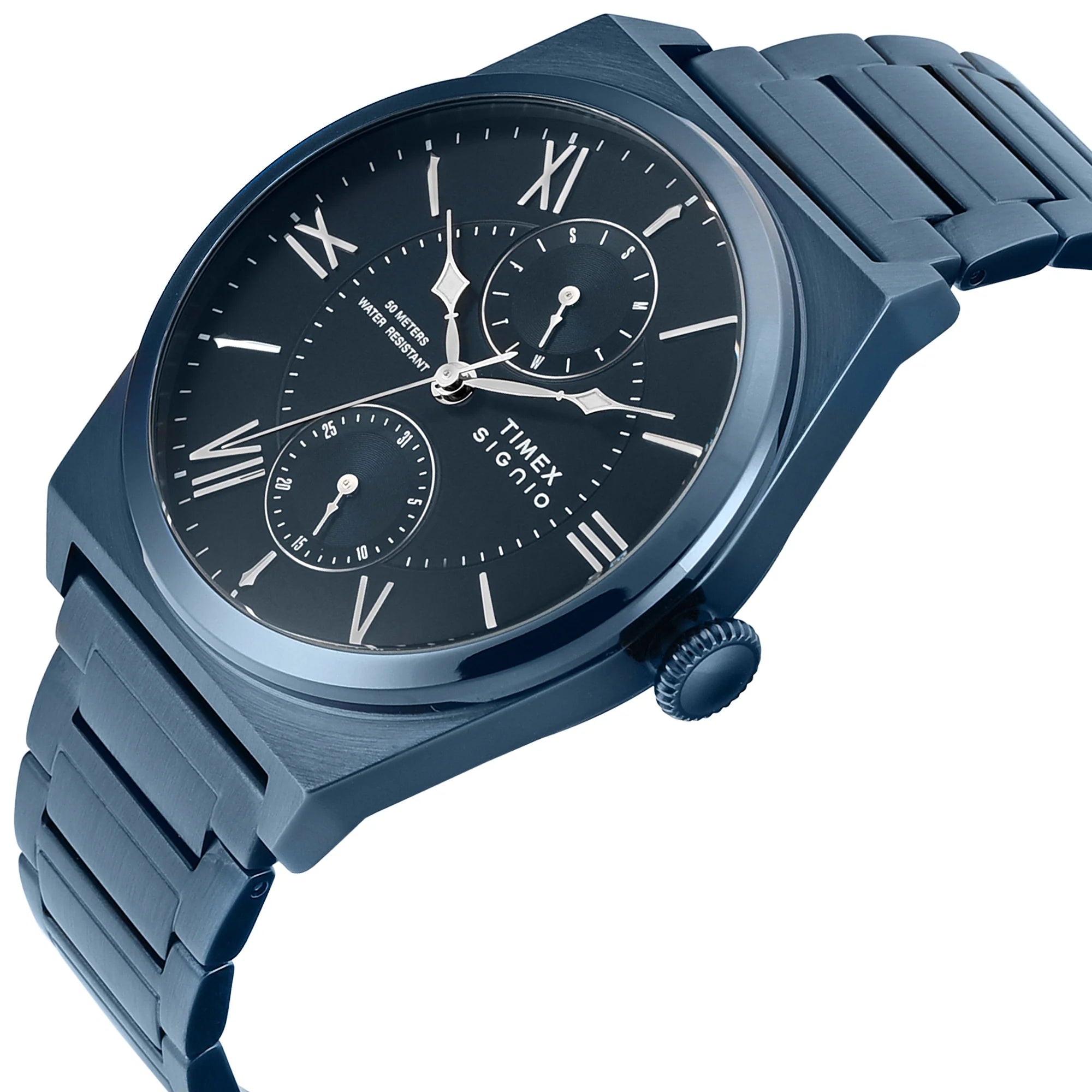 Timex TWEG34501 | Timex Signio Round 42mm Blue Dial Analog Men Watch