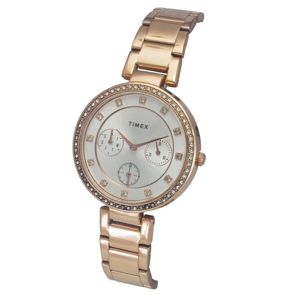 Timex TWEL18702 | Timex Cosmic Awe Women Multifunction Round Dial Silver Watch