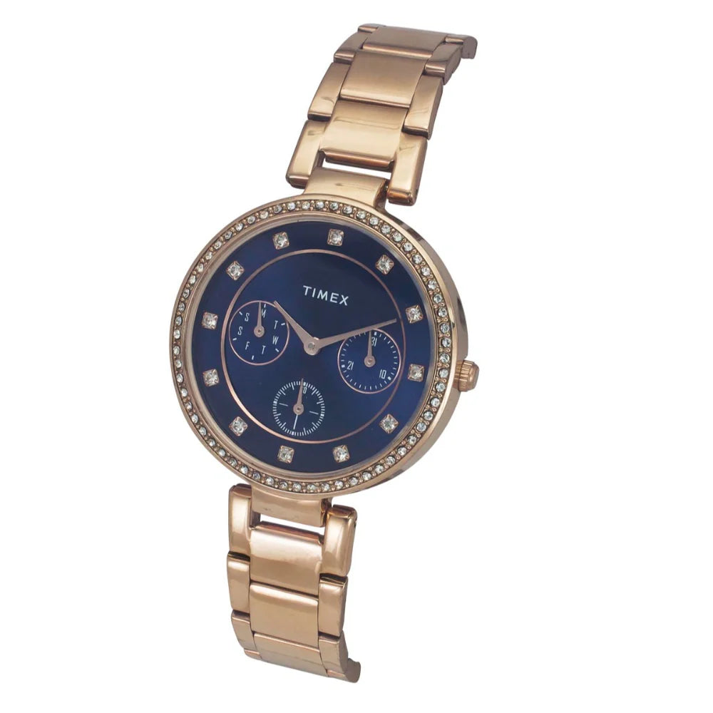 Timex TWEL18703 | Timex Cosmic Awe Women Multifunction Round Dial Blue Watch