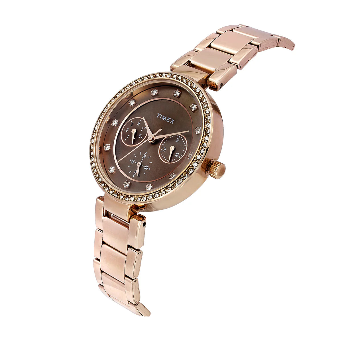 Timex TWEL18721 | TIMEX Brown Round Dial Analog Women's Watch