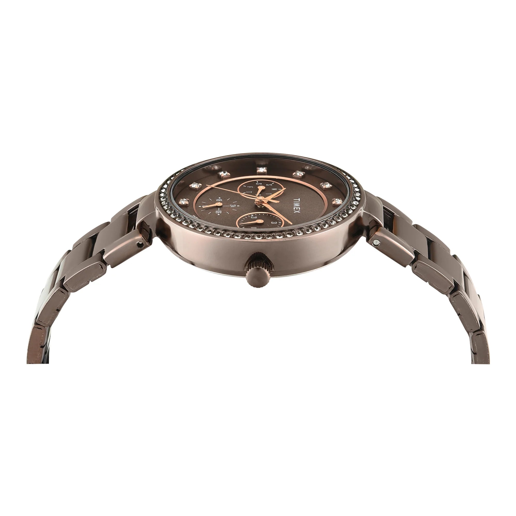 Timex TWEL18722 | TIMEX Brown Round Dial Analog Women's Watch