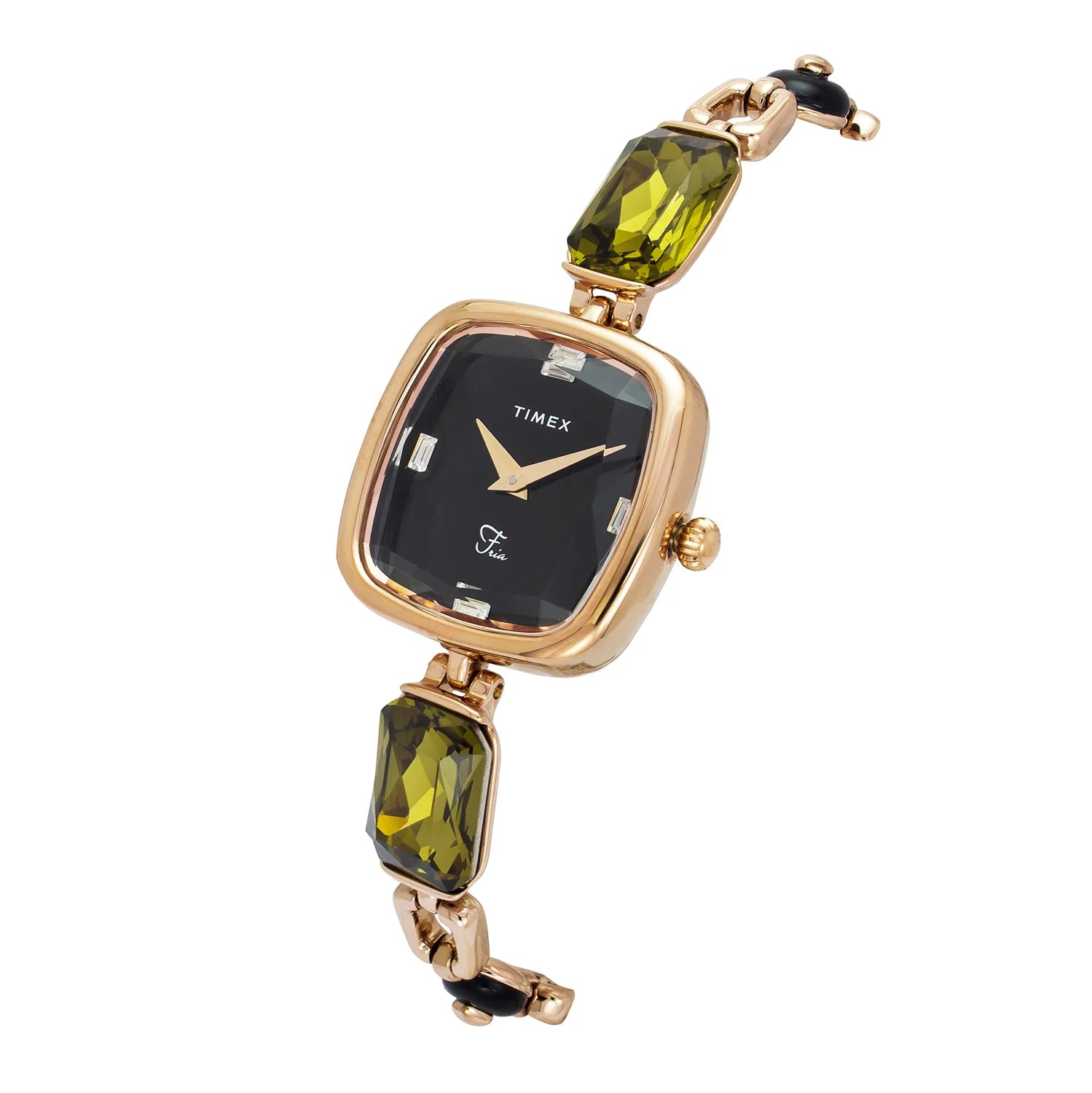 Timex TWEL21202 | TIMEX Fria Black Square Dial Analog Women's Watch