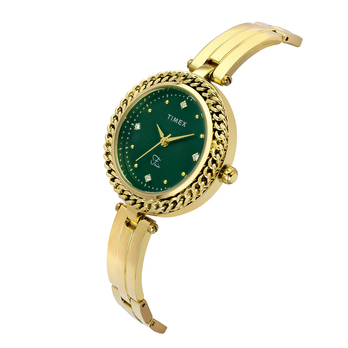 Timex TWEL24103 | TIMEX Fria Green Round Dial Analog Women's Watch