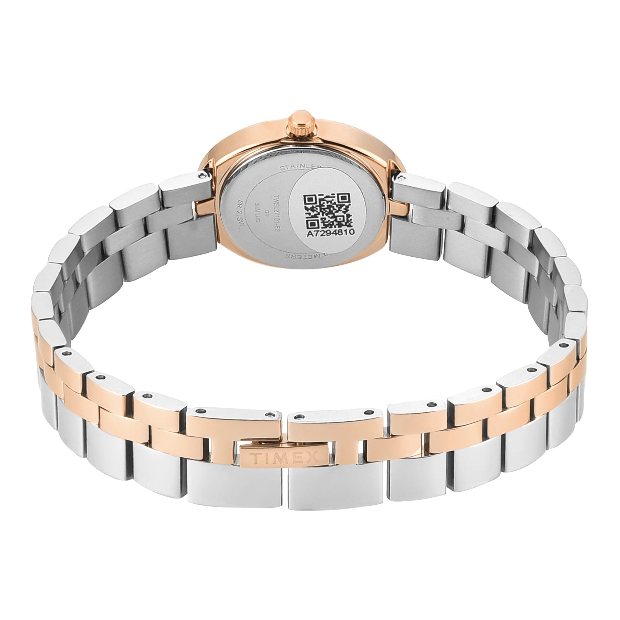 Timex TWEL27101 | Timex Trendline Oval 23mm Silver Dial Analog Women Watch