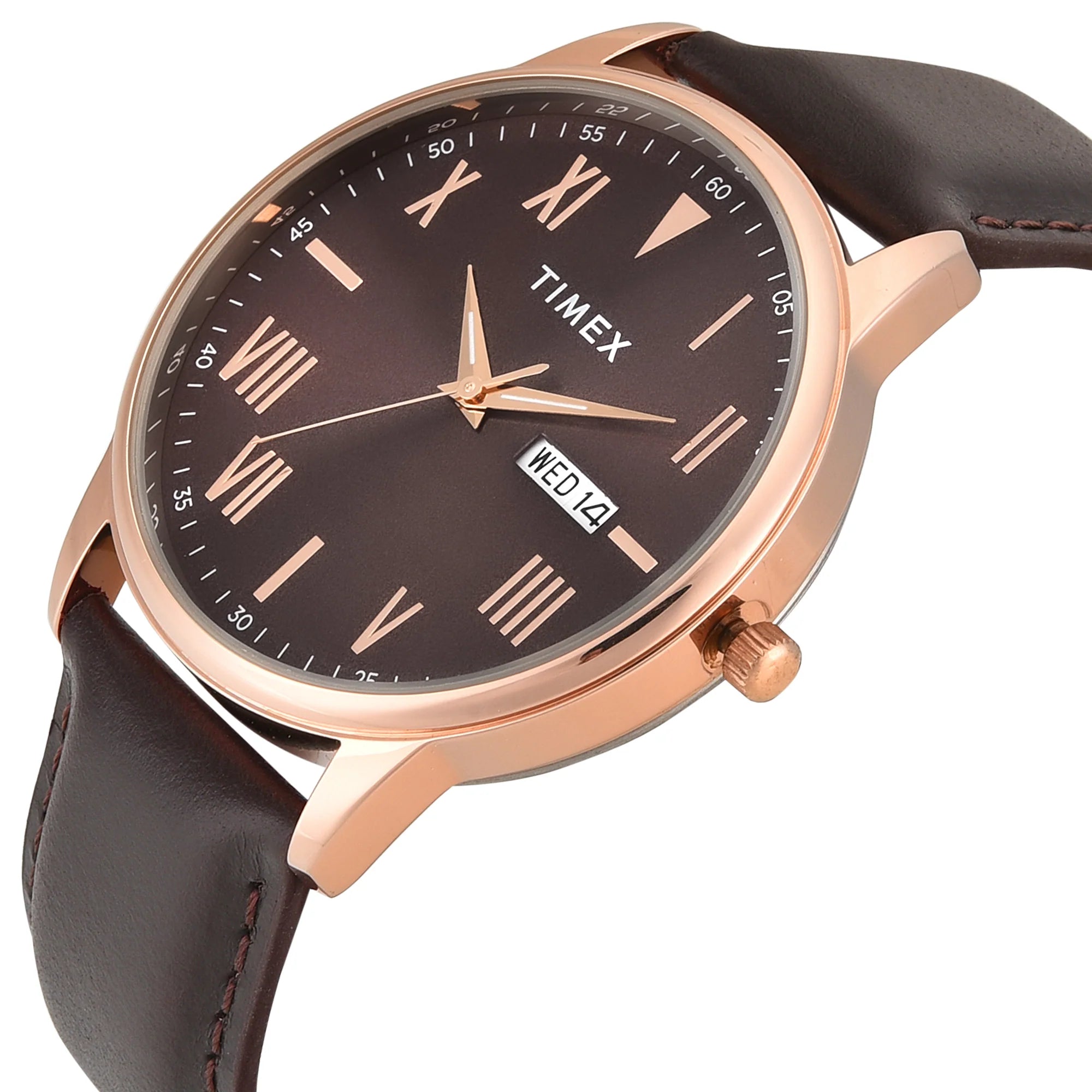 Timex TWTG12114 | Timex Trendline Round 43mm Brown Dial Analog Men Watch