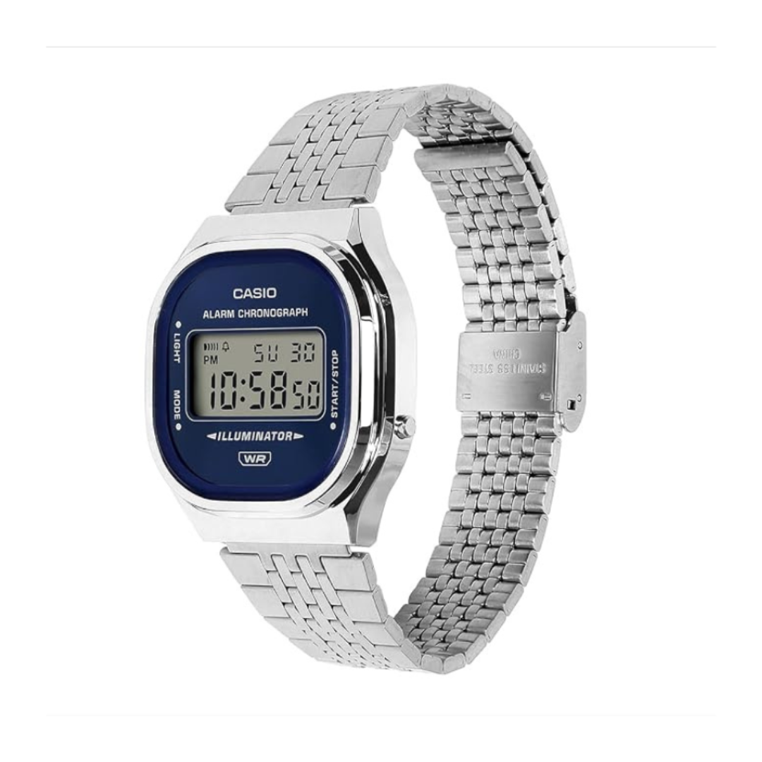 Casio A140WE-2ADF D434 | Vintage Unisex Quartz Blue Dial Digital Stainless Steel Watch